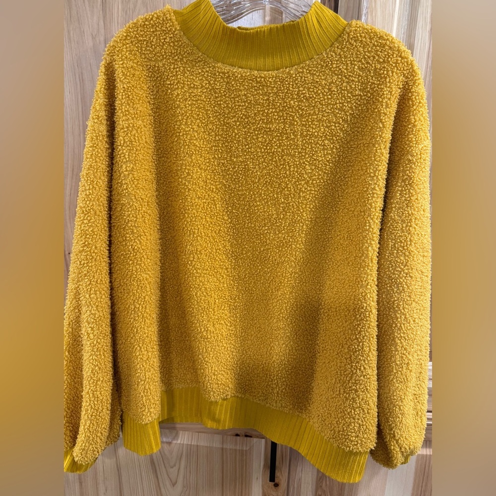 Cozy Soft Yellow/Gold Sweatshirt Top by Porridge Anthropologie Casual Versatile - Picture 4 of 9